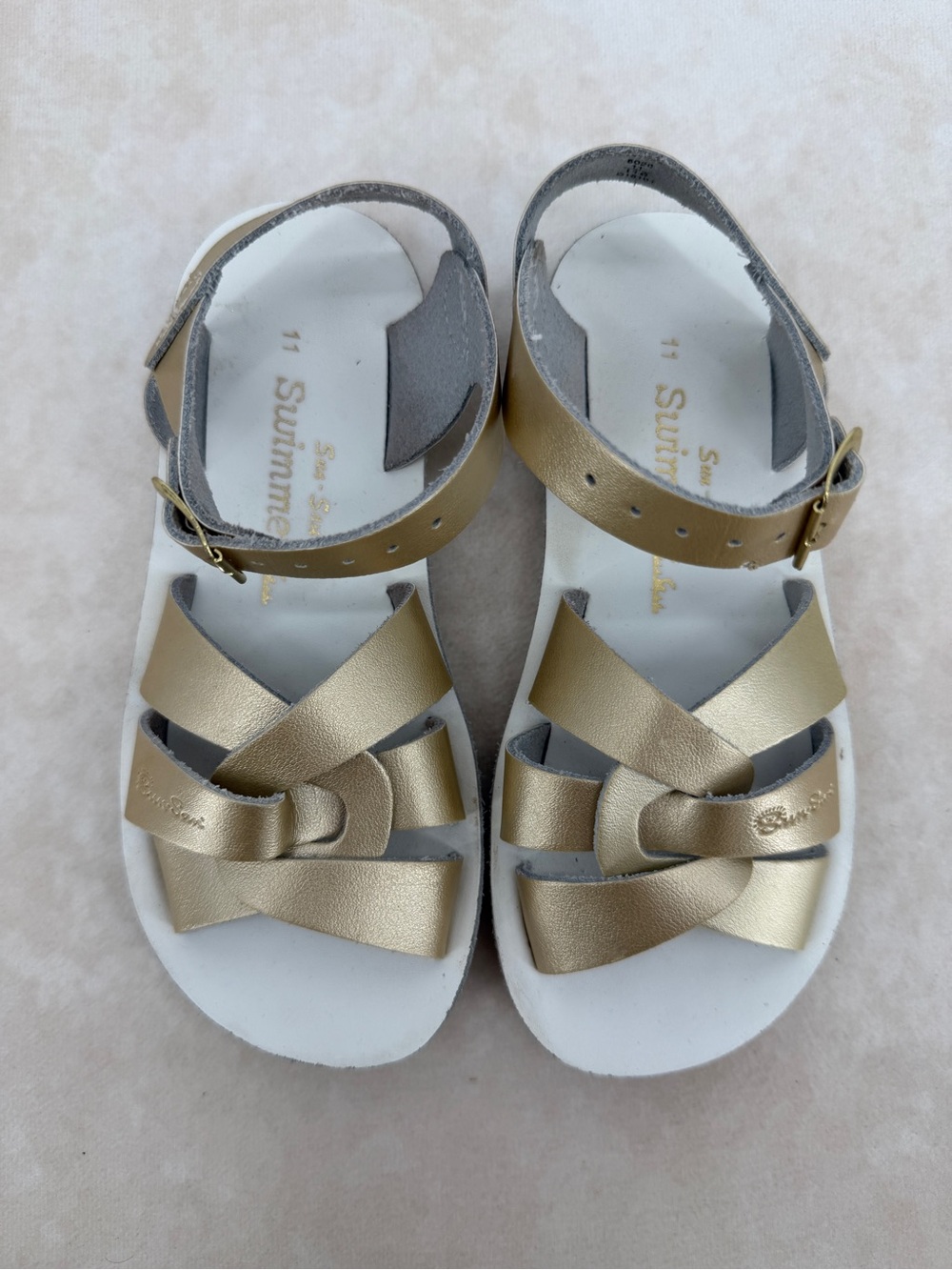 Sun San Swimmer Metallic Gold Buckle Sandals